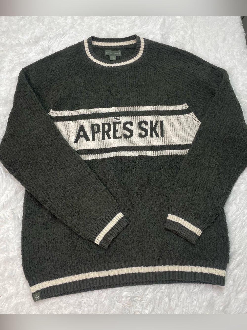 Barefoot Dreams Apres Ski Women’s Size 2 (Large) Sweater Green Winter